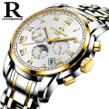 Ontheedge 016 Men Automatic Mechanical Watch Steel With Hollow Luminous Waterproof Calendar Male Fashion Watch NEW